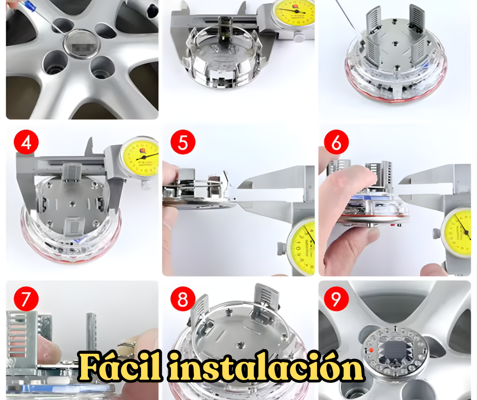 Luz Led solar para ruedas de auto