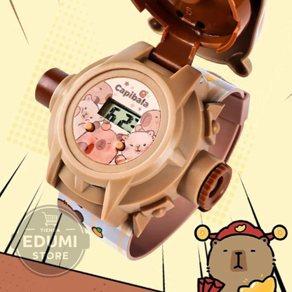 2 Relojes Proyector Capibara Niños